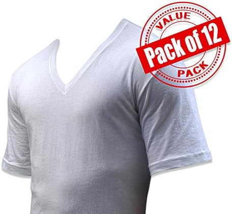 Класически Мъжки Бели Тениски С Къс ръкав, Тениска с V-образно деколте - Мулти - и на Едро пакети на Едро
