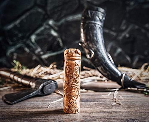 Дървена фигурка на Один, Ръчно изработени норвежки търговец - Опаковани в подарък пакет на Викингите