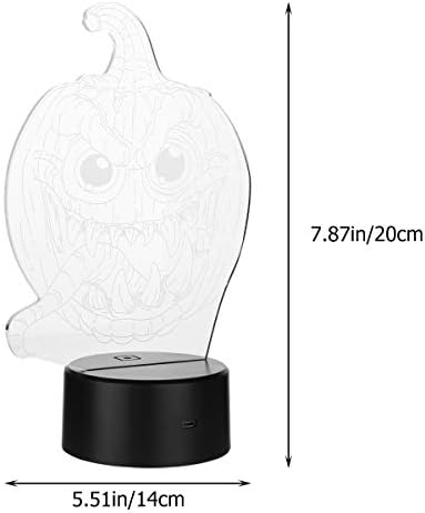 3D Настолна лампа Abaodam Night Light във формата на тиква (черна основа, карфиол + touchpad, без батерия)