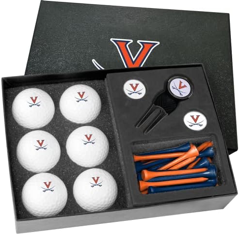 Golfballs.com Класически Подаръчен комплект Virginia Cavaliers с Полудюжиной инструменти за Разцепване на Празни