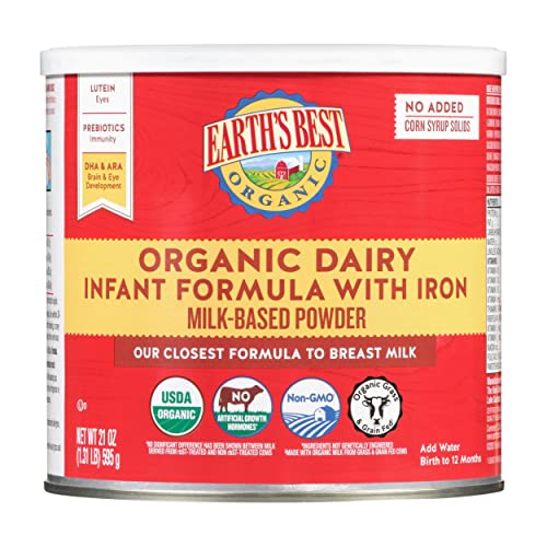 Най-добрата на земята Органична детска смес за деца от 0-12 месеца, Суха детска Млечна смес с желязо, DHA Омега-3 и Омега-6