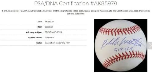Еди Матюс подписа 512 бейзболни топки на Националната лига бейзбол, PSA COA - Бейзболни топки с автографи