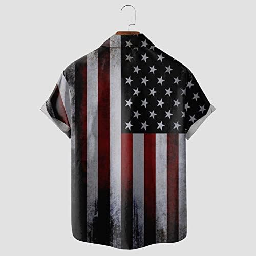 MIASHUI Замшевая Риза Яке Мъжки Ежедневни Американската Риза с принтом на Деня на Независимостта в стил мозайка Тениски От