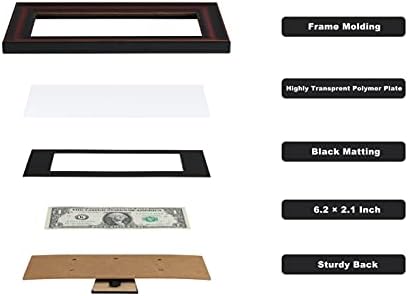 Рамка за доларови банкноти ELSKER & HOME с черна рогозки, стойка за мольберта и на стената закачалка в пакет (1 опаковка)