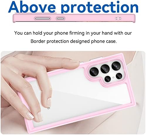 Калъф за мобилен телефон Прозрачен калъф, съвместим с Samsung Galaxy S22 +, [Защита от военен клас] Тънки удароустойчив хибриден