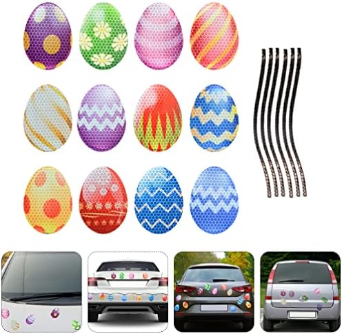 ABOOFAN 10 Комплекти, Великденски Декорации Светлоотразителни Магнити Автомобили Стикер Великденски Яйца Заек Автомобилни Магнити,