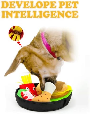 5 Опаковки Плюшени Дъвчащи играчки за Писклявой куче на Криеница, Играчки За Почистване на зъбите и стимулация на мозъка, Здрав Сладък Хот-Дог в стил Хамбургер за Ку