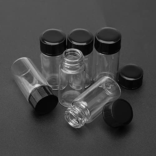 Епруветки за вземане на проби прозрачна течност NewZoll Стъклени бутилки Флакони с винт капачка с Капацитет 5 мл (1/6 унция) Опаковка от 20