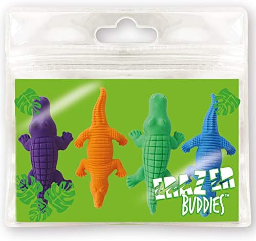 Erazer Buddies - Крокодил от Deluxebase. Гумички за триене на животни от крокодил гума за деца. Сладък комплекти ластиков