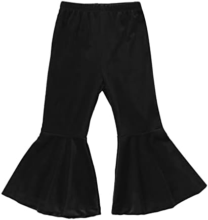 ACSUSS/Кадифе Разкроена Панталони за малки момичета, Детски Ластични Разкроена Панталони в Ретро Стил С Накъдрен