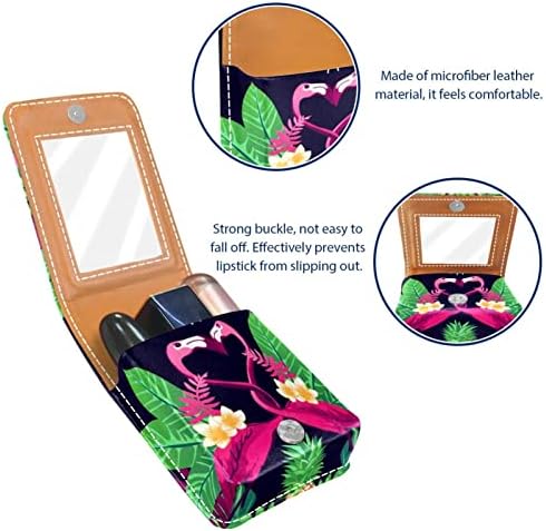 Мини-Калъф за Червило с Огледало за Чантата, Организация Преносим Калъф за Птици Фламинго
