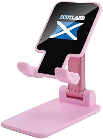 Поставка за мобилен телефон с Флага на Шотландия за Маса Сгъваема Притежателя на Телефона С Регулируем Ъгъл на Наклона на Височината На Здрава Поставка в Розово Ст