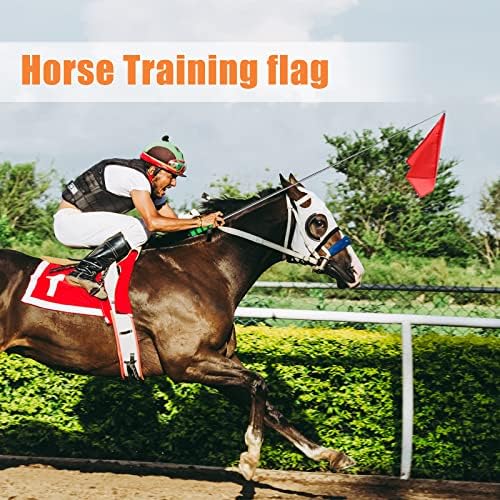 MANOPAWS 5 бр. Флаг за тренировка на коне и Телескопична полюс 55 инча с кука за Тренировки на Скокове на коня, Выдвижное Обзавеждане За тренировка на Коне Флаг за коне с К
