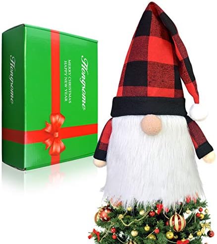 Клетчатая Шапка с коледна елха във формата на Джудже, 23,6 инча, Дядо Коледа в голяма клетка цвят Бизон, Скандинавските
