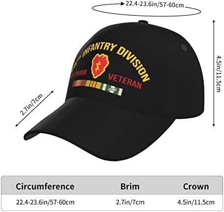 Регулируеми шапки 25-та пехотна дивизия ветеран от Виетнамската война бейзболна шапка, мъжки дамски унисекс сандвич