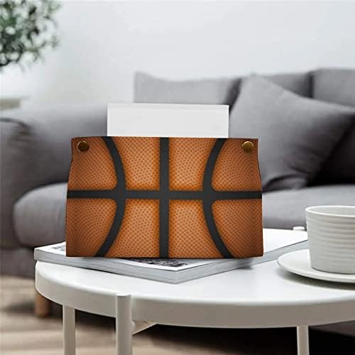 Баскетболен Фон От Изкуствена Кожа Кутия За Салфетки Притежателя Хартиена Кърпа Чанта За Съхранение и за Офис у Дома Спални