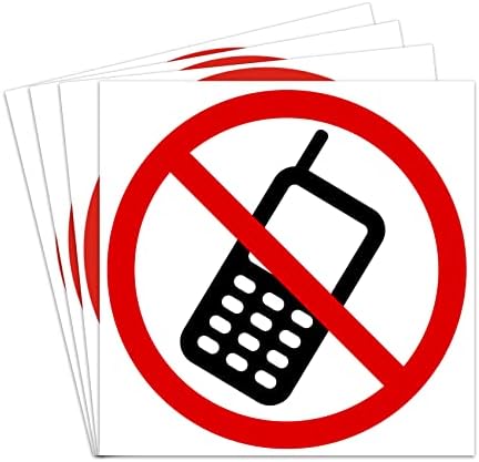 dealzEpic - Мобилен телефон е забранен/Знак Мобилен телефон е забранено | залепващ Винил стикер-винетка | Опаковка