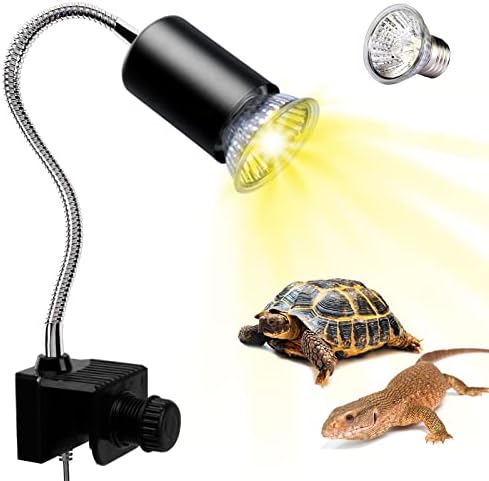 Лампа за отопление, влечуги PewinGo, UVA UVB лампа за аквариум с костенурки, с греющейся лампа с мощност 50 Вата и въртящ се,