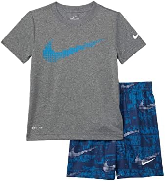 Комплект от две части, тениска и шорти Nike Dri-FIT Dominate с графичен дизайн за малки момчета (за бебета)