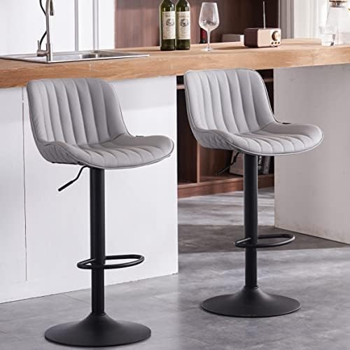 Бар столове YOUNIKE Комплект от 2 регулируеми ротационни продуктова столове, столове за стелажи от изкуствена
