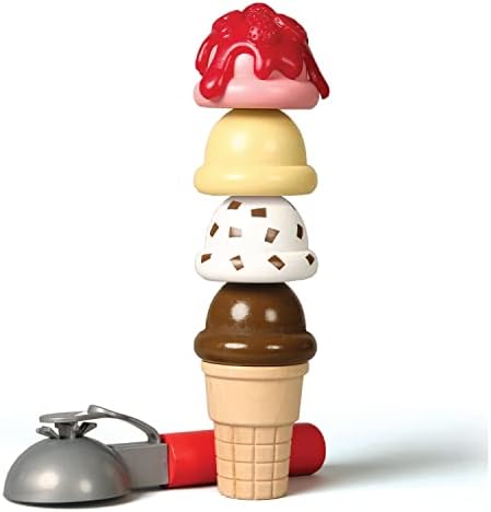 Дървена лъжица за сладолед Melissa & Doug и стойка за подаване на сладолед (28 бр.) - Детска храна и аксесоари, Играчки за