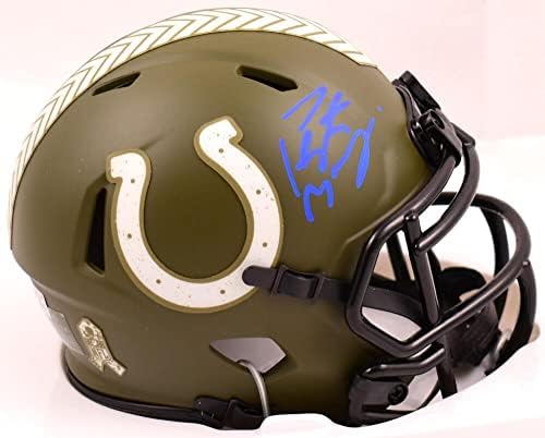 Пейтън Манинг е подписал Colts Salute на мини-каска Service Speed - Фанатици * Сини мини-каски NFL с автограф