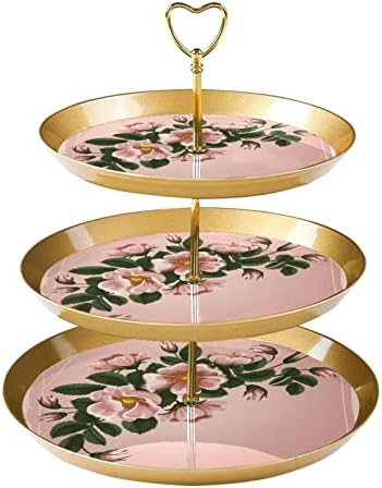 Поставка за Торта TFCOCFT, Поставка За Кифли, Набор от Настолни Каботажните За Десерти модел от розови цветни листа
