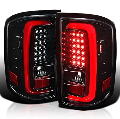 Спецификация-D ТУНИНГ, катранен корпус, Прозрачни лещи, червени led задни светлини, Съвместими с GMC Sierra 1500 2014-2018,