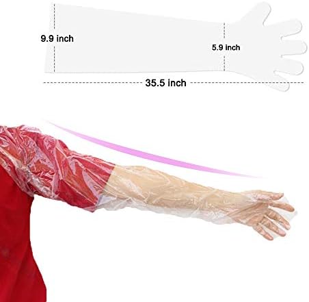 50 бр. ветеринарни ректално дълги ръкавици за осеменяване за Еднократна употреба пластмасови в цялата страна 35,5 см