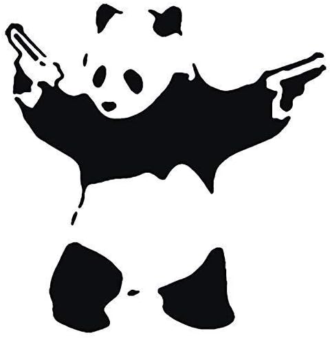 Шаблони Banksy - Panda Guns Pandamonium | за многократна употреба Шаблони за домашен интериор и артистични стенописи