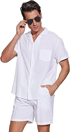 Nhicdns Мъжко Бельо Риза с копчета, Хавайски Облекло от 2 теми, Къса Ежедневни Плажна Риза В стил Хипи, къси