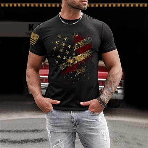 Bmisegm Мъжка Риза Мъжка Лятна Мода Ежедневни тениски с 3D Цифрово Принтом, Риза с Къс Ръкав, Отгоре Тениска за Мъже