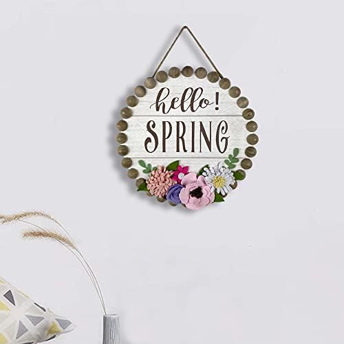 Домашни Пролетни Украси, монтиран на стената Знак Здравей Пролет, 3D Тъканни Цветя, Стенни Табели, Селска Фермерска Къща,