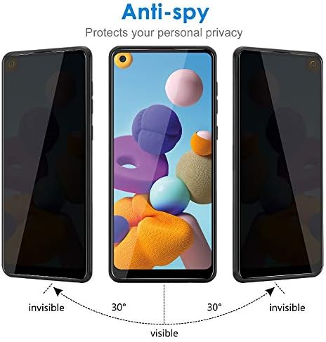 [2] Защитно фолио за Samsung Galaxy A21 / A21S Privacy Screen Протектор, [пълно покритие на] Защитен слой от закалено стъкло