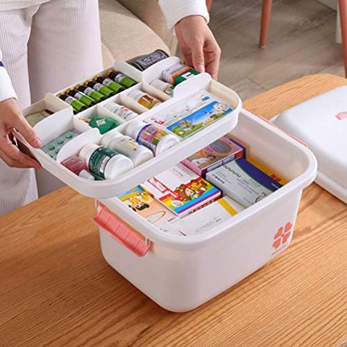 Cabilock Box Aid Пластмасови Съхранение на Лекарства Домакински Комплект за Семеен Авариен Комплект За Пътуване Кола Домашен Преносим Кутия За Съхранение на Пластмасови