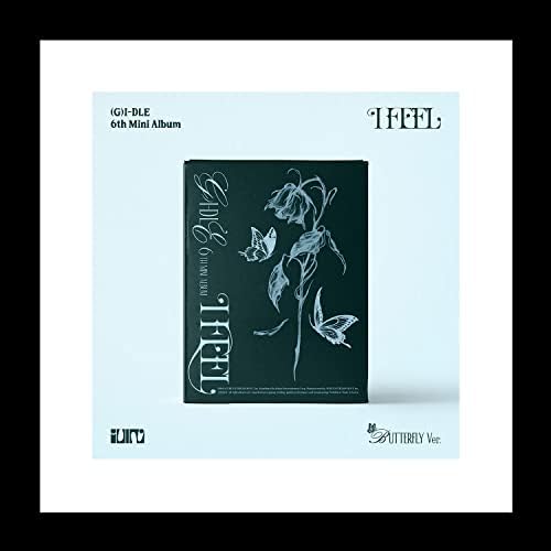 (G) I-DLE I FEEL 6-ти мини-албум на CD + POB + Книжка + Текстова хартия + Фотокарточка + Запечатани песен за I-DLE (НАБОР от фотокниг (Cat + Buttefly + Queen))