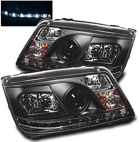 ZMAUTOPARTS за Volkswagen VW Jetta DRL led лента проектор Фарове + противотуманная фара Черен комплект