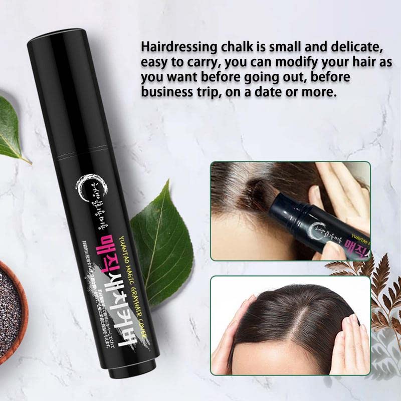 Черна пръчка за боядисване на коса, преносима писалка за оцветяване на бели косми, не изисква измиване, удобна за използване,