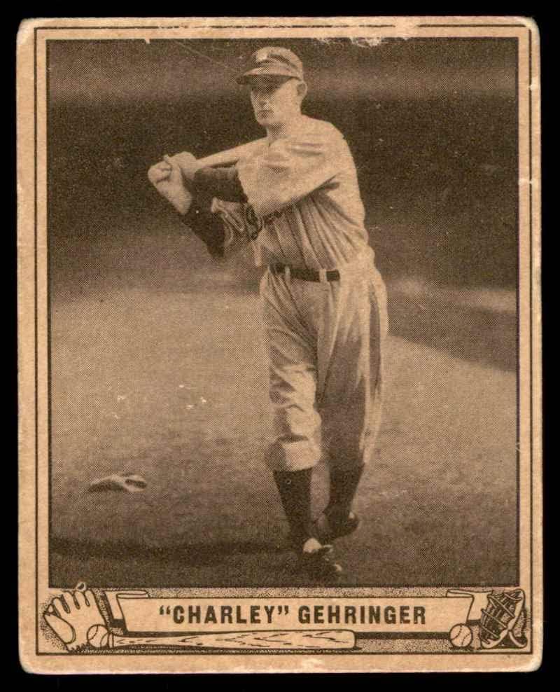 1940 Игра топката 41 Чарли Герингер Детройт Тайгърс (Бейзболна картичка) VG Тайгърс