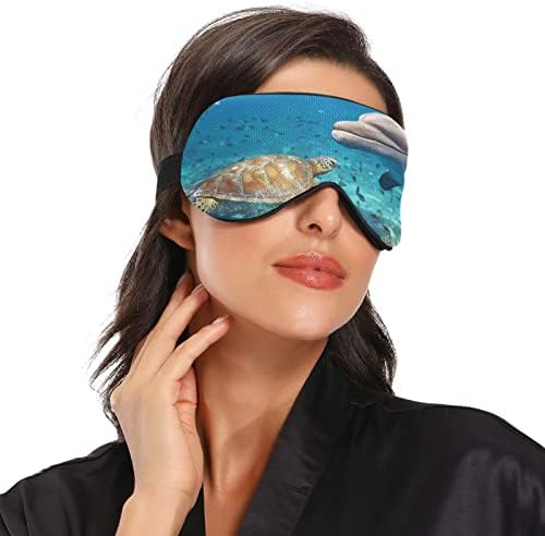 Дишаща Маска за сън Turtle & Dolphin Meet, Калъф за сън с ефект на Прохлада за лятна почивка, Еластична Контур Превръзка на Очите за Пътуване на жените и Мъжете