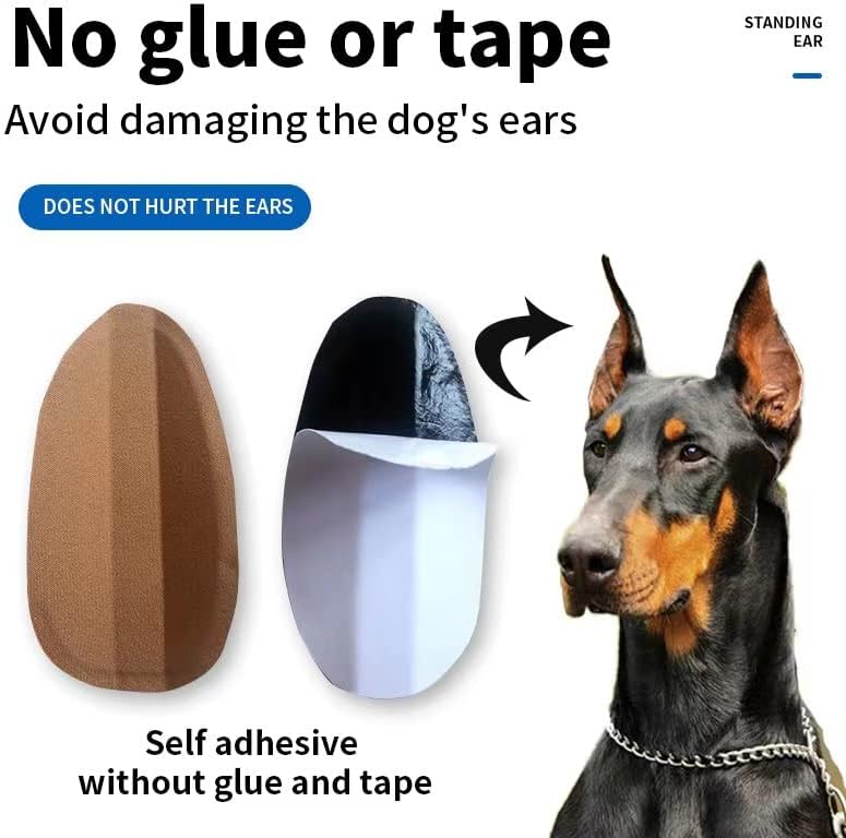 THOUDONER стикер-поставка за кучешки уши, инструмент за подкрепа, долно оттичане титуляра за фиксирана корекция с кучешки уши за доберман. (1,38 * 2,76 инча)