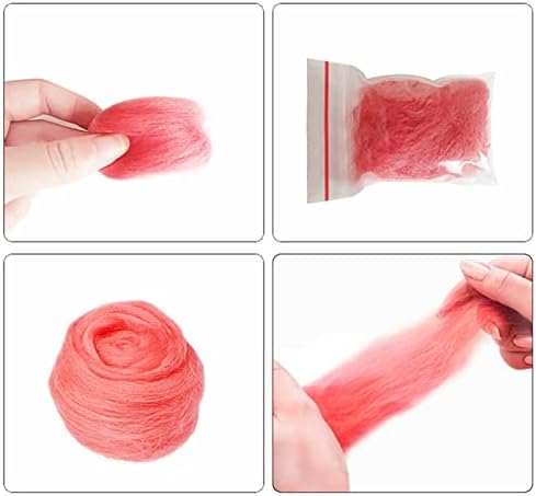 Прежди TVLAR 10 г/20 г Филцови тъкани от вълна, влакна за тепане Играчки от филц, За сплъстяване на козината ръчно изработени (Цвят: 20 g размер: 12)