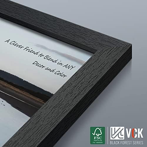 Комплект Рамки за снимки VCK 8x10 от 4, Черни Рамки за снимки от масивно дърво с Изключителен модел под едно