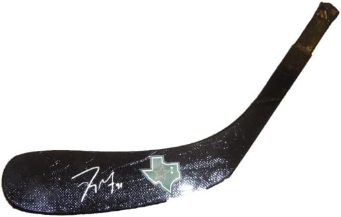 Тайлър Сегин с логото на Далас Старс с автограф от Black Стик Blade С ДОКАЗАТЕЛСТВО, Снимка на Тайлера, Подписывающего