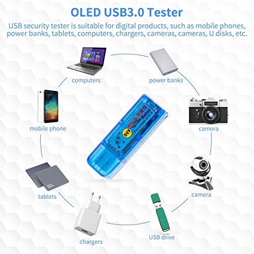 ЕС Купува USB-Тестер, USB-Измерител на мощност, Мултицет за измерване на напрежение 3,7-7.0 0-3A, USB-М, ток, USB-Амперметър, Тестер зарядно устройство USB3.0 /USB Цифров Тестер / USB на