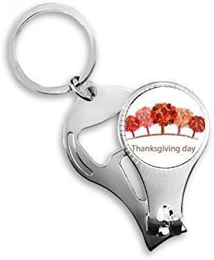 Ден На Благодарността Червено Дърво, Акварел Модел Ключодържател Пръстен Многофункционална Ножица За Нокти, Отварачка За Бутилки