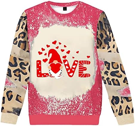 MIASHUI Случайни Пуловер Жена с Изображение на Любовта на Свети Валентин, Пуловер с открити Рамене, Hoody