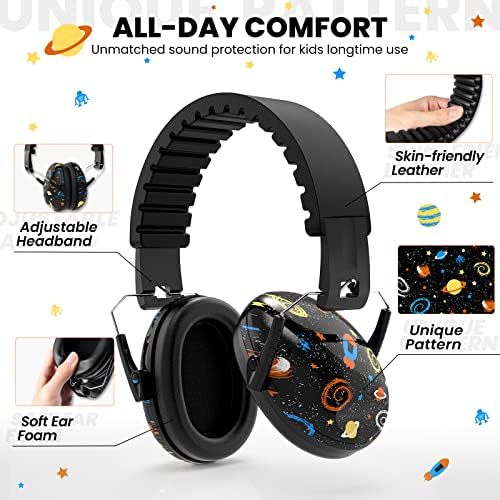 RIIKUNTEK Kids Ear Защита - Защитни слушалки SNR 27dB с шумопотискане за деца, страдащи от аутизъм, деца малки деца, за защита на слуха, ушни втулки за спортни събития, концерти, ?