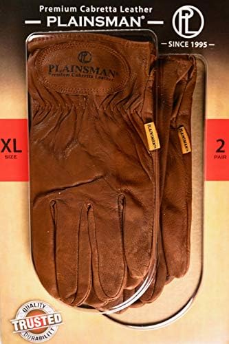 Кожени ръкавици Plainsman Cabretta от коза кожа кафяви на цвят, 2 Двойки, по Размер е Много Голям