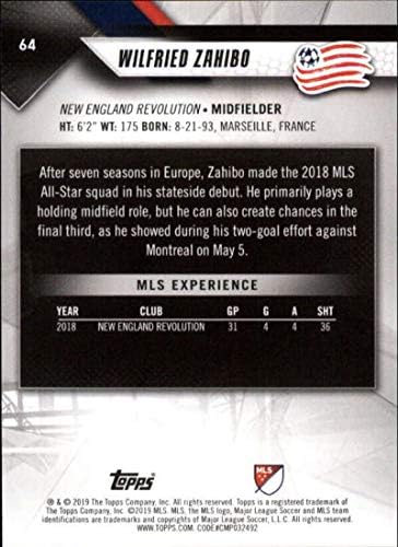 2019 Topps MLS 64 Уилфрид Захибо Търговска картичка New England Revolution Soccer